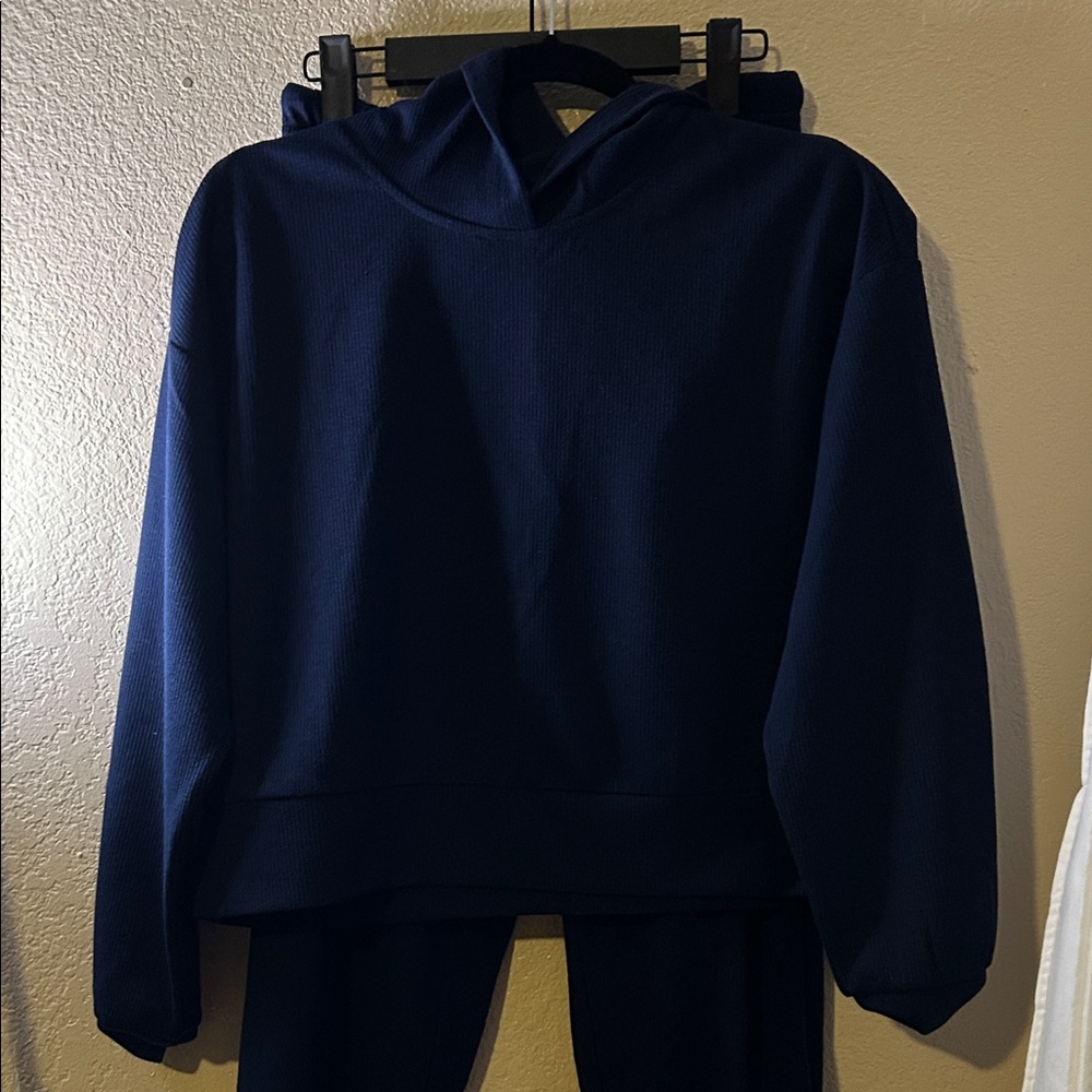 Navy Blue Women's Hoodie and Pants Set